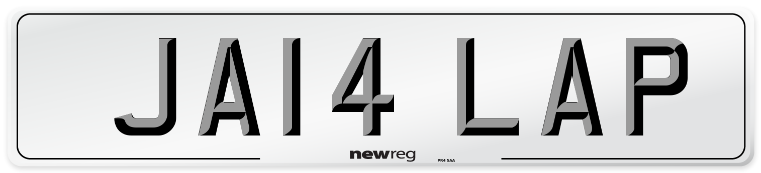 JA14 LAP Number Plate from New Reg